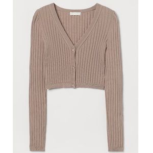 Ribbed Cropped Cardigan